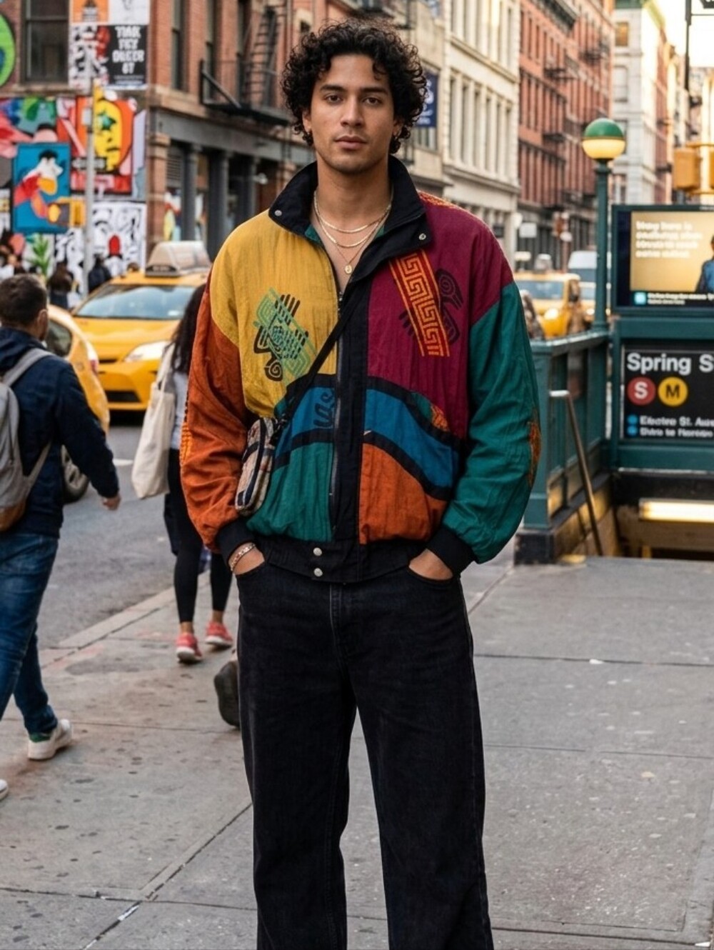 Vintage We Be Bop Crazy Color Block Jacket
